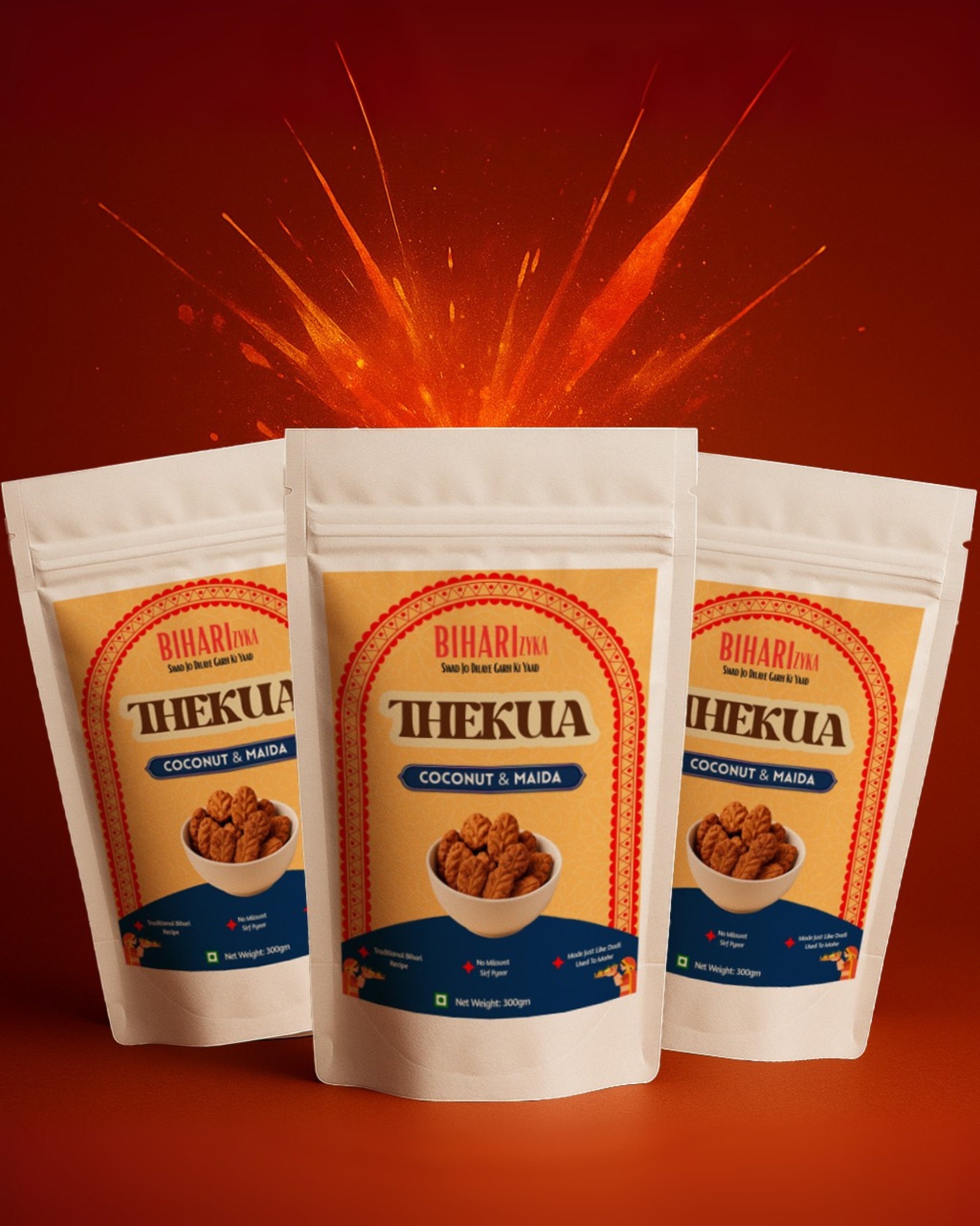 Triple Delight – Thekua with Coconut & Maida (Combo of 3)